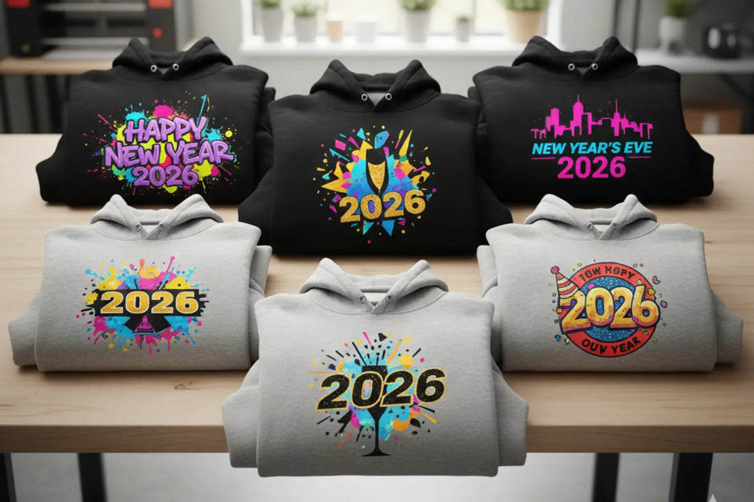 5 Best-Selling New Year DTF Transfers Designs for Teen and Adult Hoodies