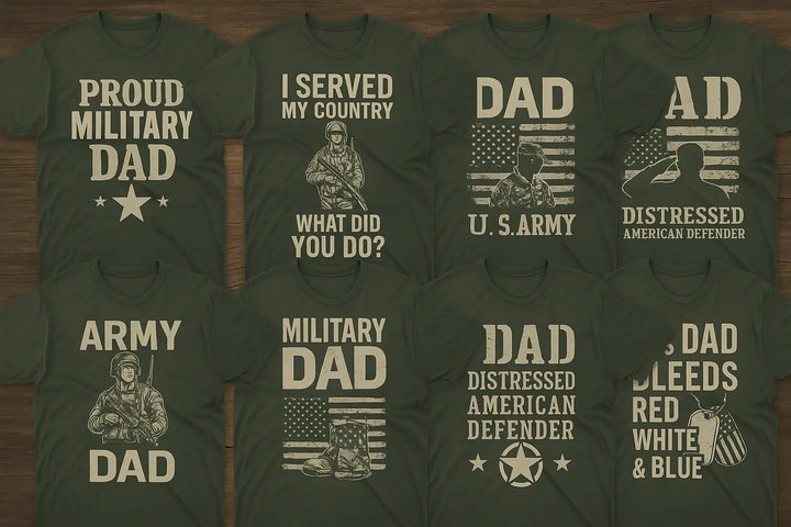 8 Father’s Day Shirt Ideas with DTF Printing to Honor Military Dads