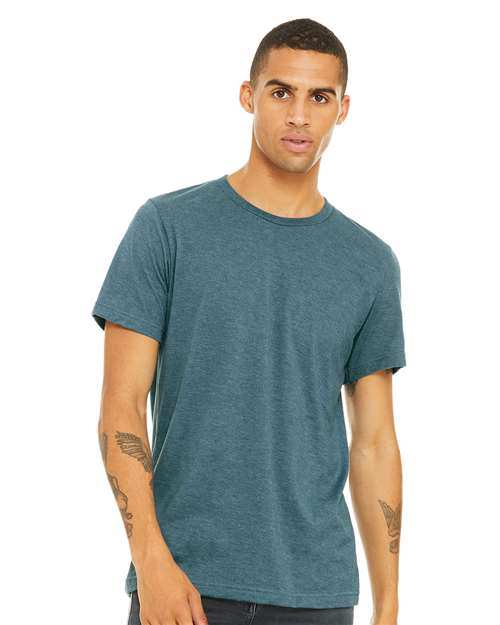 BELLA + CANVAS - Jersey Tee - 3001 - Heather Deep Teal Cheetah Dtf