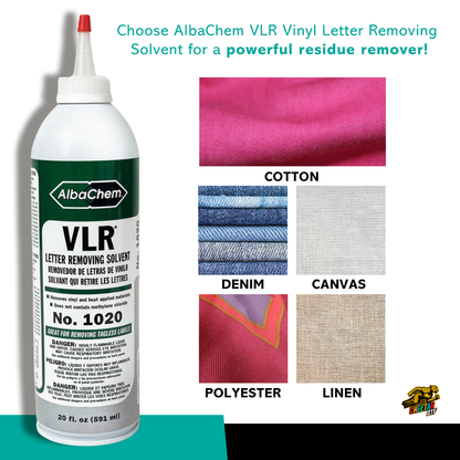 AlbaChem VLR Vinyl Letter Removing Solvent 20 Fl Oz 1020 DTF Remover